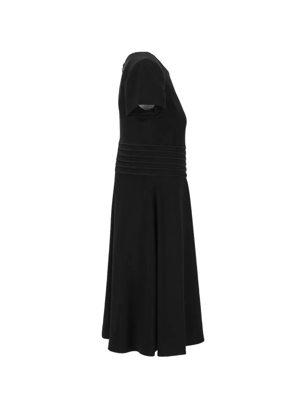 Emporio Armani ribbed-waist short-sleeve mini dress - Black