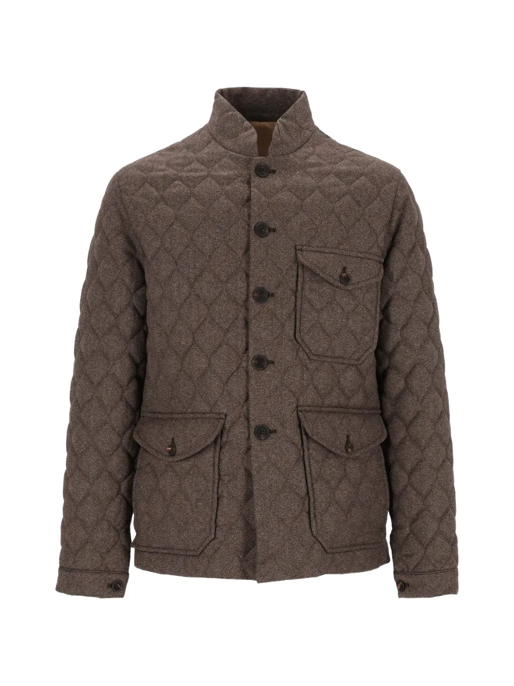Emporio Armani quilted button-up jacket - Marrone