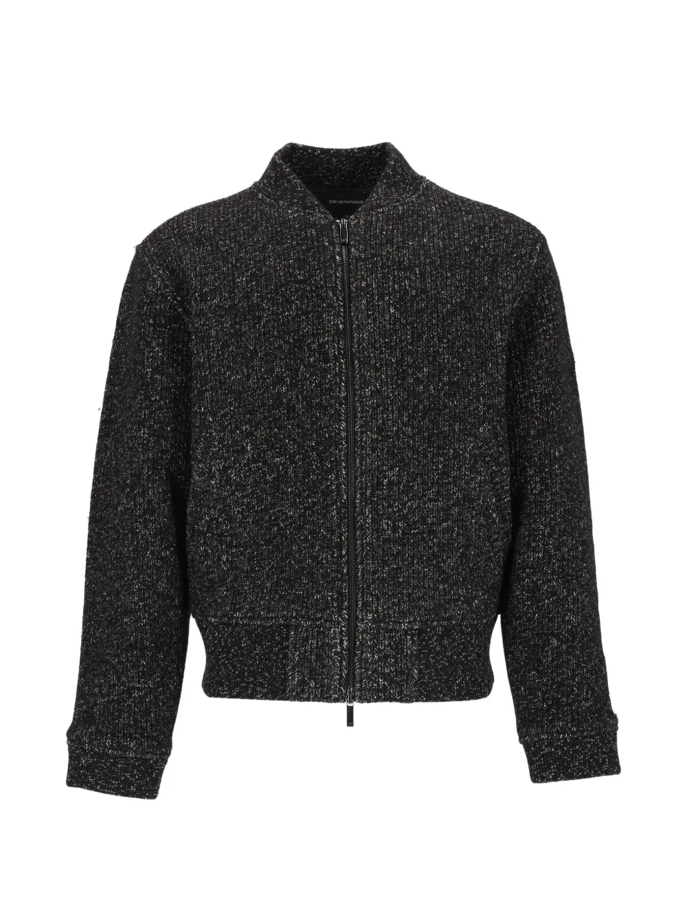 Emporio Armani Signature Capsule marl-knit zip-up jacket - Black