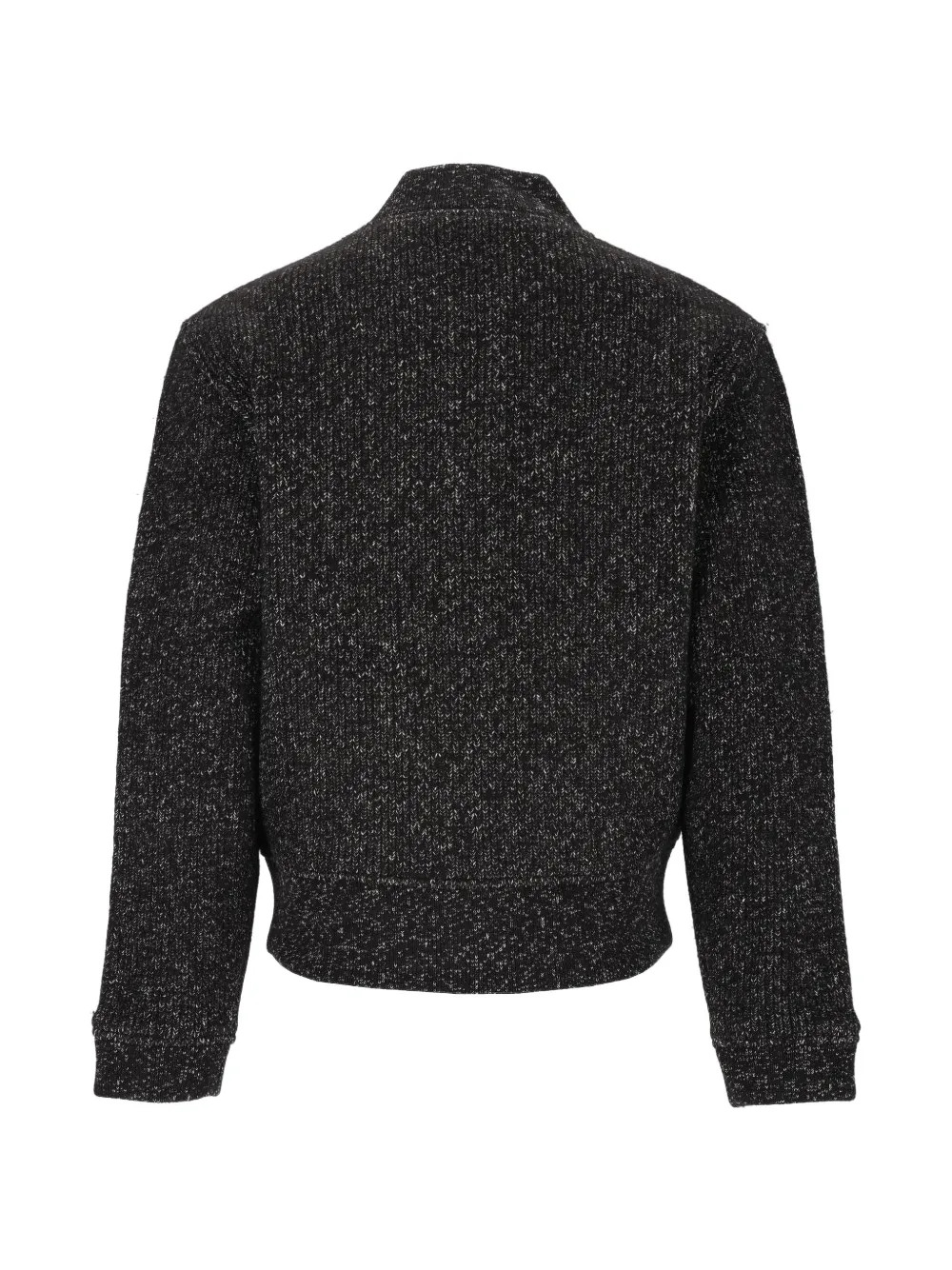 Emporio Armani Signature Capsule gemêleerd gebreid jack met rits Zwart