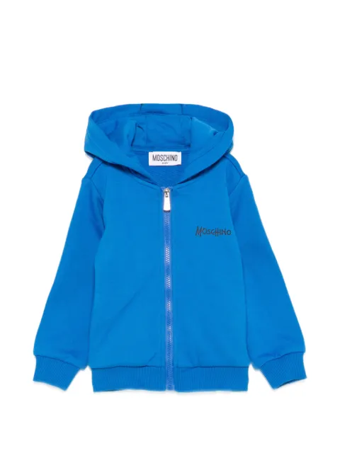 Moschino Kids logo-print zip-up hoodie