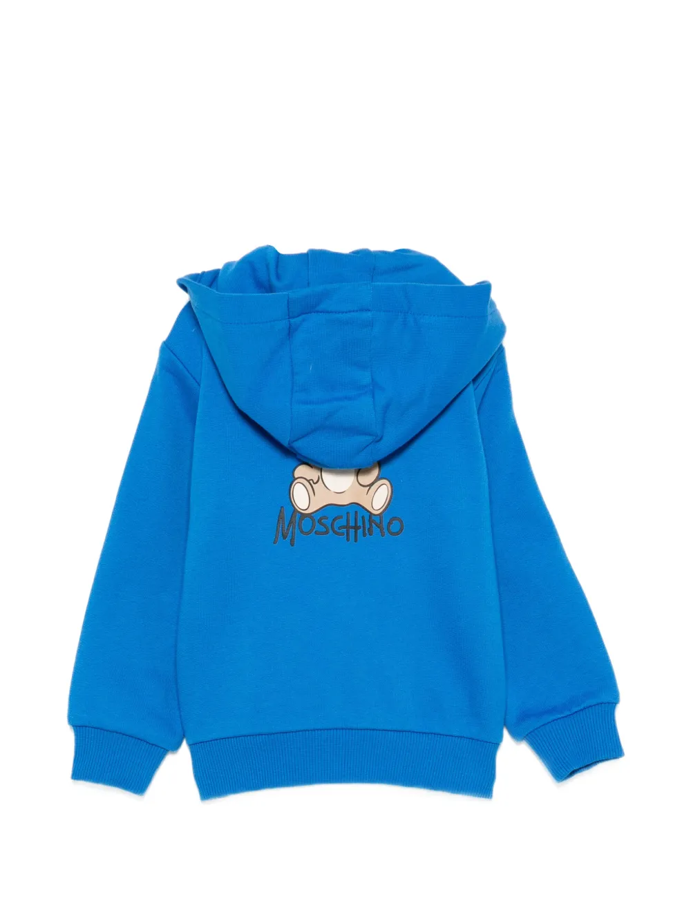 Moschino Kids Hoodie met logoprint en rits Blauw