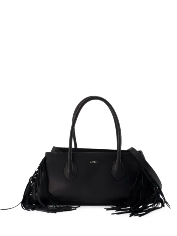 Amiri Fringe Honey 40 Shoulder Bag in Black