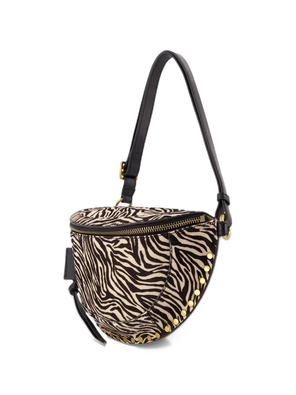ISABEL MARANT Skano zebra-print shoulder bag Zwart