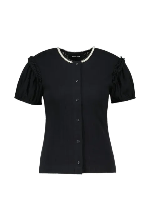 Simone Rocha pointelle puff-sleeve cardigan