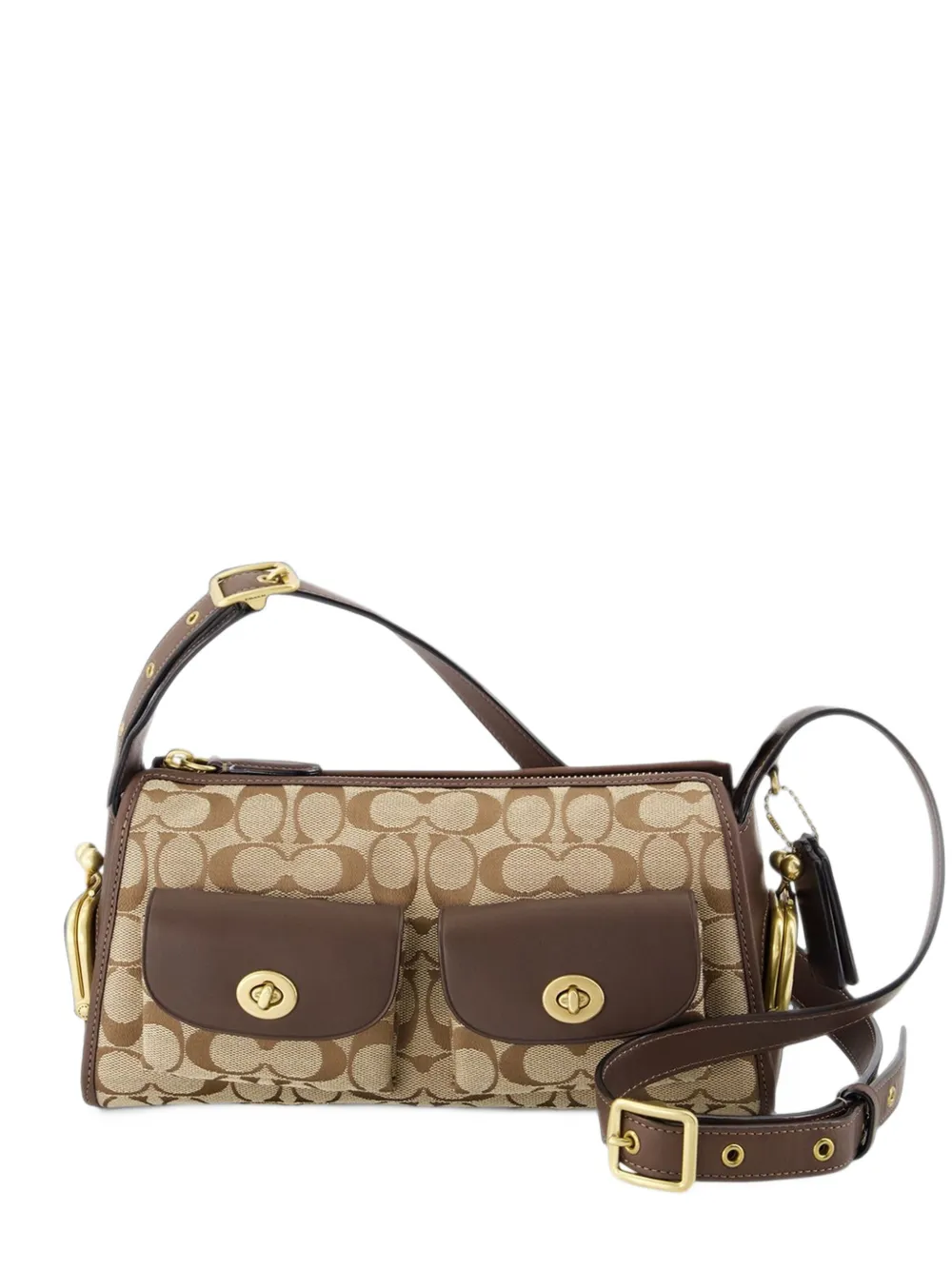 Coach Turnlock Haversack bag 27 in signature jacquard - Toni neutri