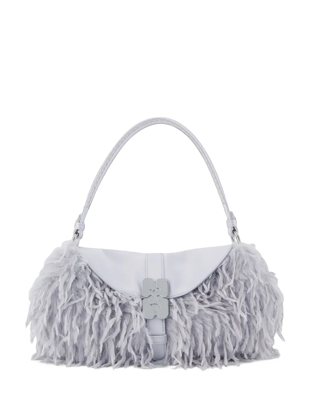 GANNI B Kat faux-fur shoulder bag Grijs