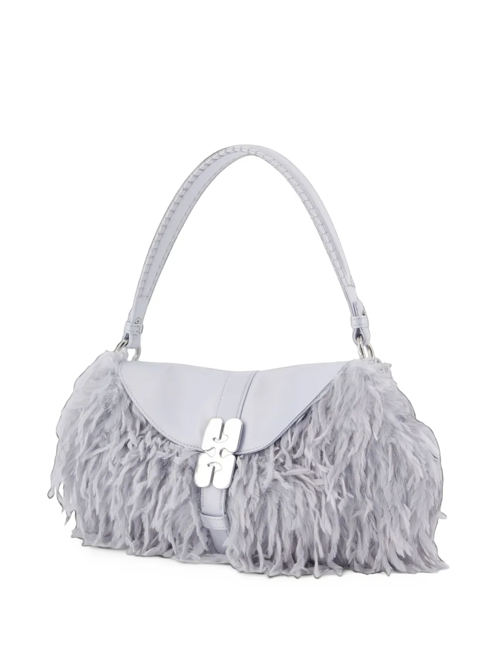 GANNI B Kat faux-fur shoulder bag Grijs