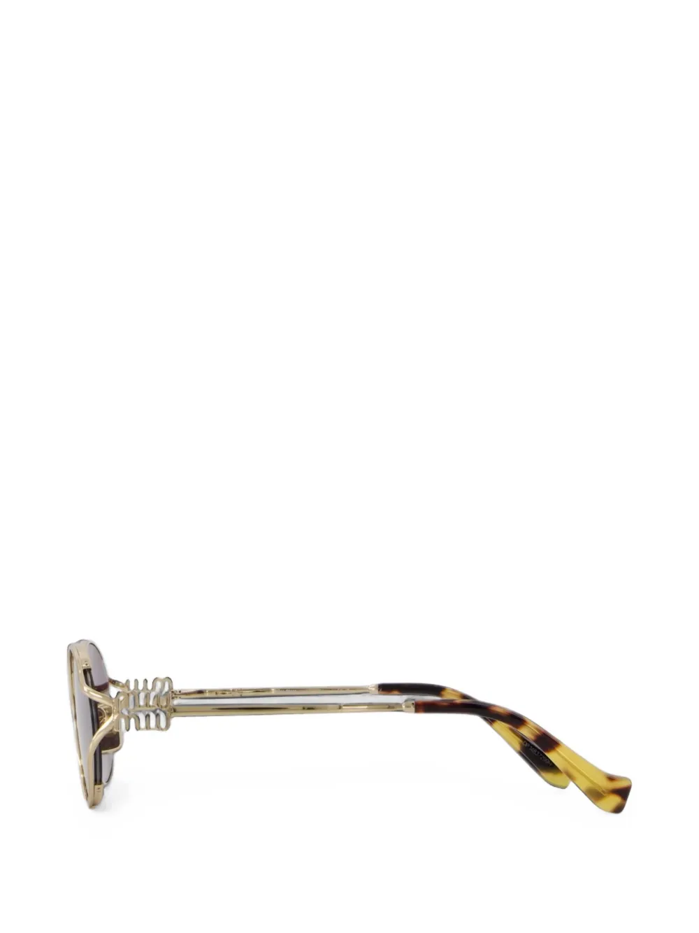 Miu Eyewear Zonnebril met ovalen montuur Goud