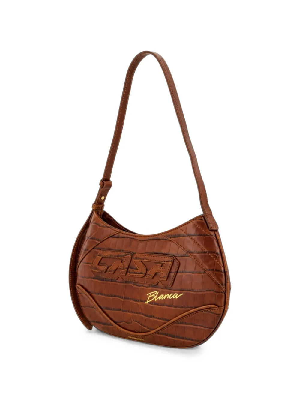 Casablanca croc-effect Slim Biker shoulder bag Bruin