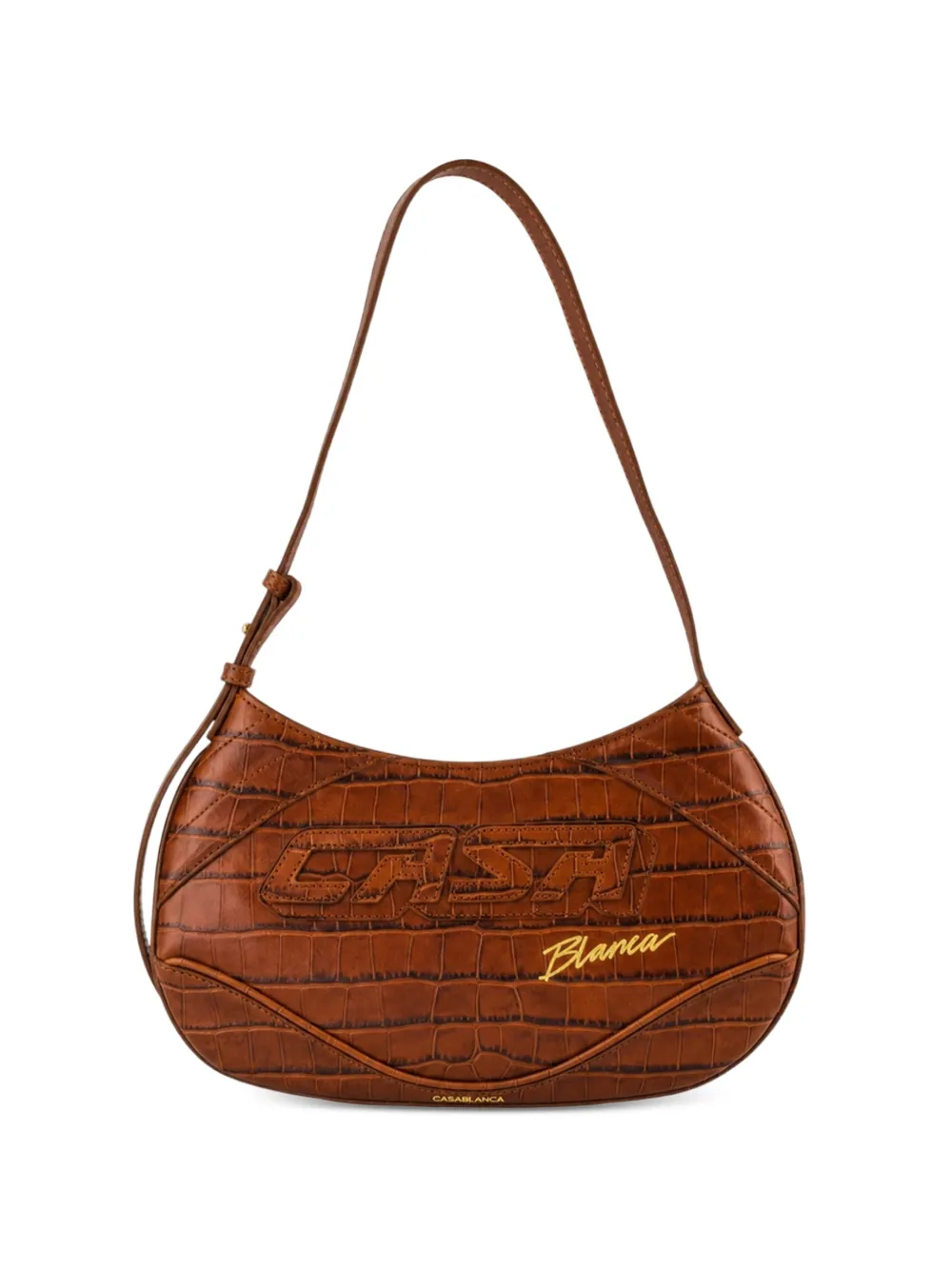 Casablanca croc-effect Slim Biker shoulder bag - Brown