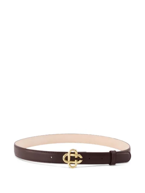 Casablanca logo-buckle leather belt