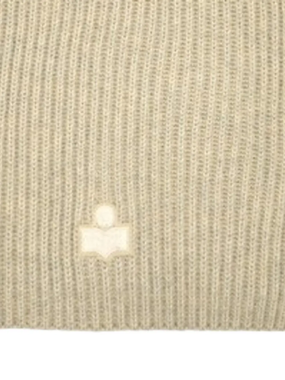 ISABEL MARANT Ribgebreide sjaal met logopatch Beige