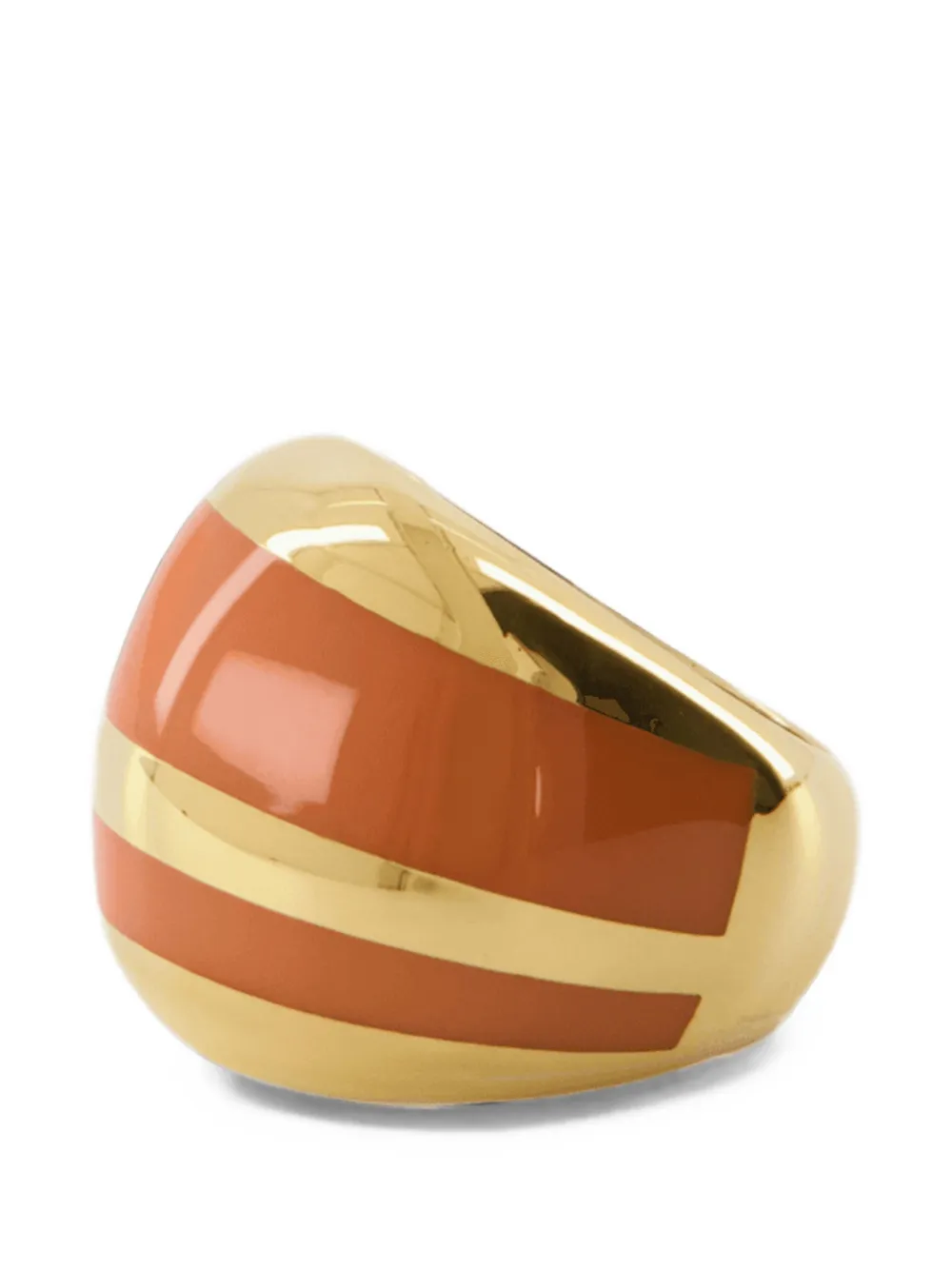 Aurelie Bidermann striped enamel-detail ring - Oro
