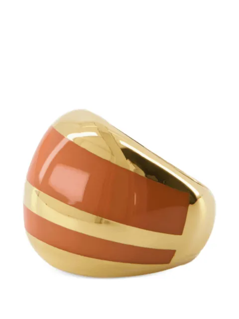 Aurelie Bidermann striped enamel-detail ring