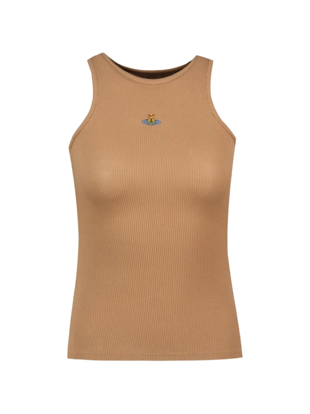Vivienne Westwood ribbed-knit logo-embroidered tank top - Toni neutri