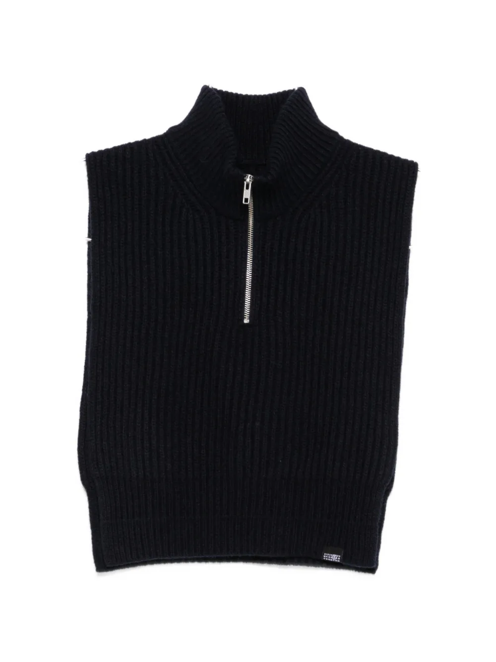 MM6 Maison Margiela ribbed-knit half-zip sweater - Blu