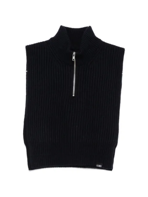 MM6 Maison Margiela ribbed-knit half-zip sweater