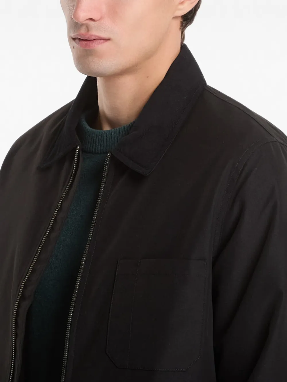 SAMSOE Sarobin P zip-up chest-pocket jacket Zwart