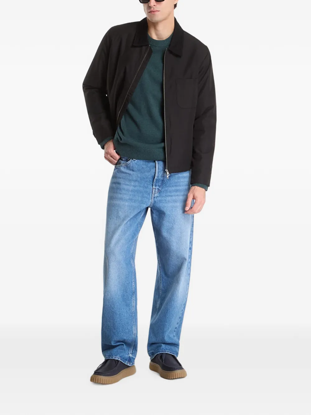 SAMSOE Sarobin P zip-up chest-pocket jacket Zwart