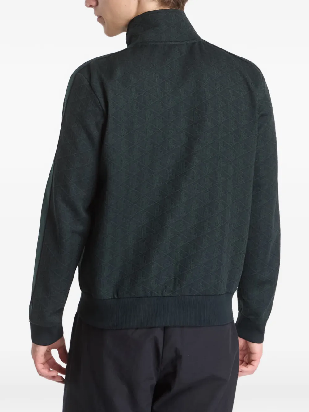 Lacoste Paris monogram-jacquard track jacket Groen