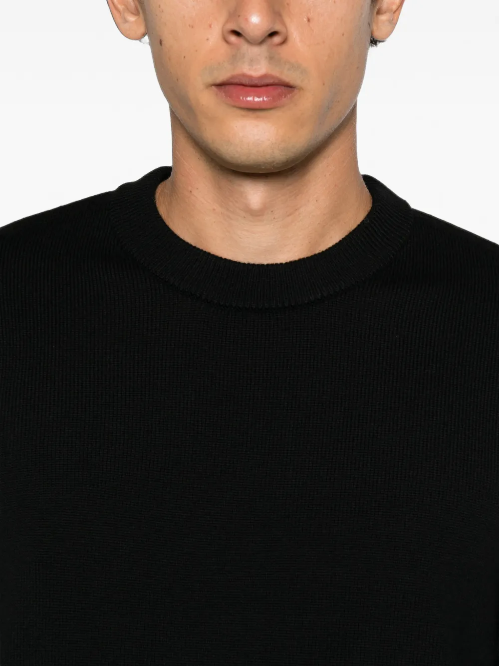 Sunflower ribbed-knit crew-neck sweater Zwart