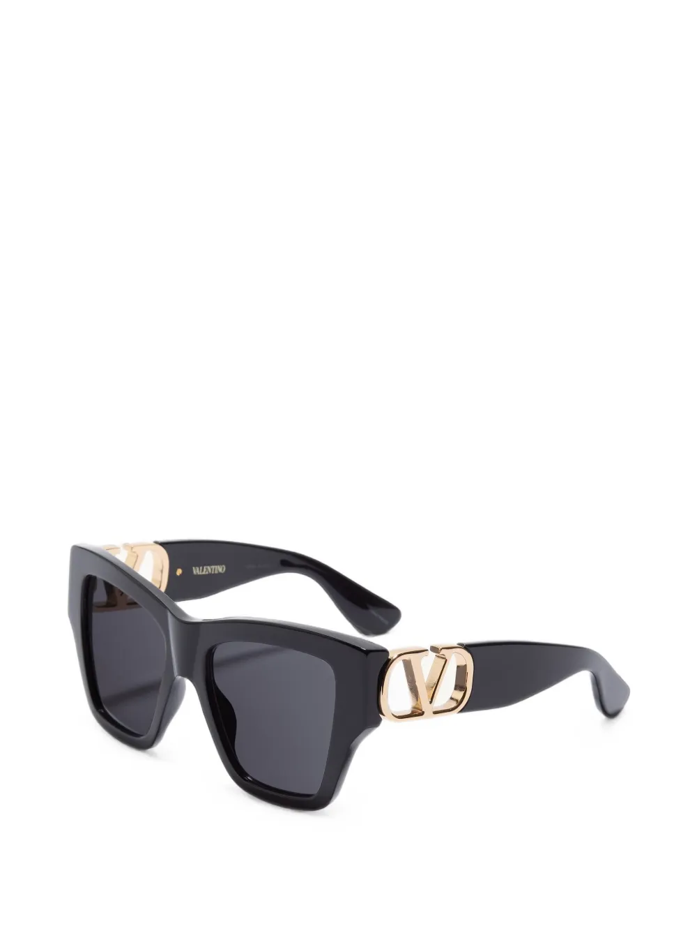 VALENTINO GARAVANI EYEWEAR Oversized zonnebril met cat-eye montuur en VLogo-plakkaat Zwart