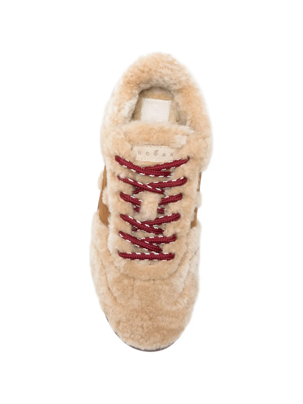 Hogan shearling H-logo sneakers Beige