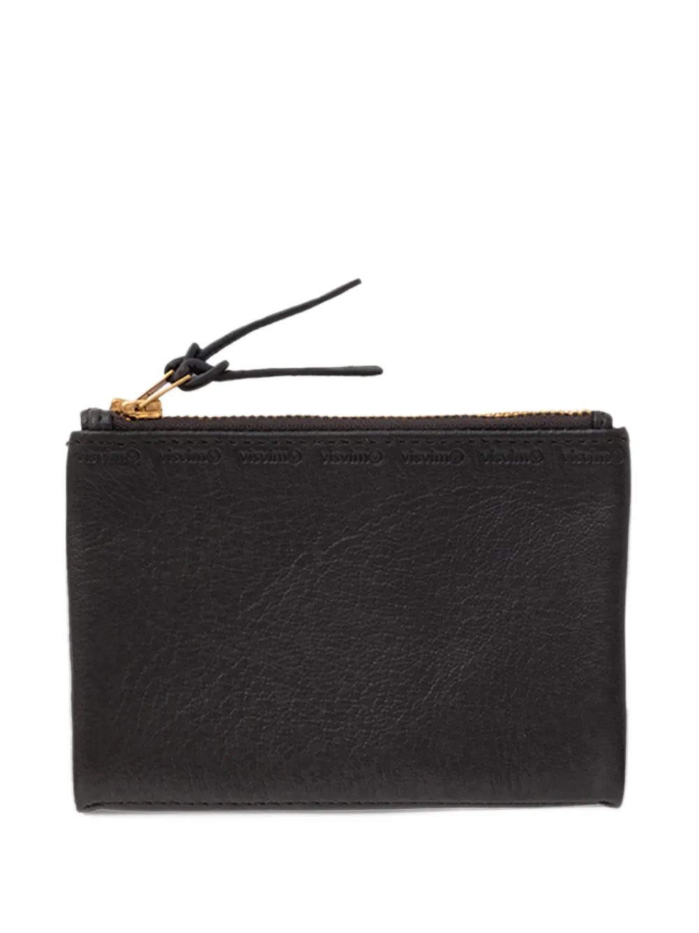 visvim Foldaway logo-embossed goatskin wallet Bruin