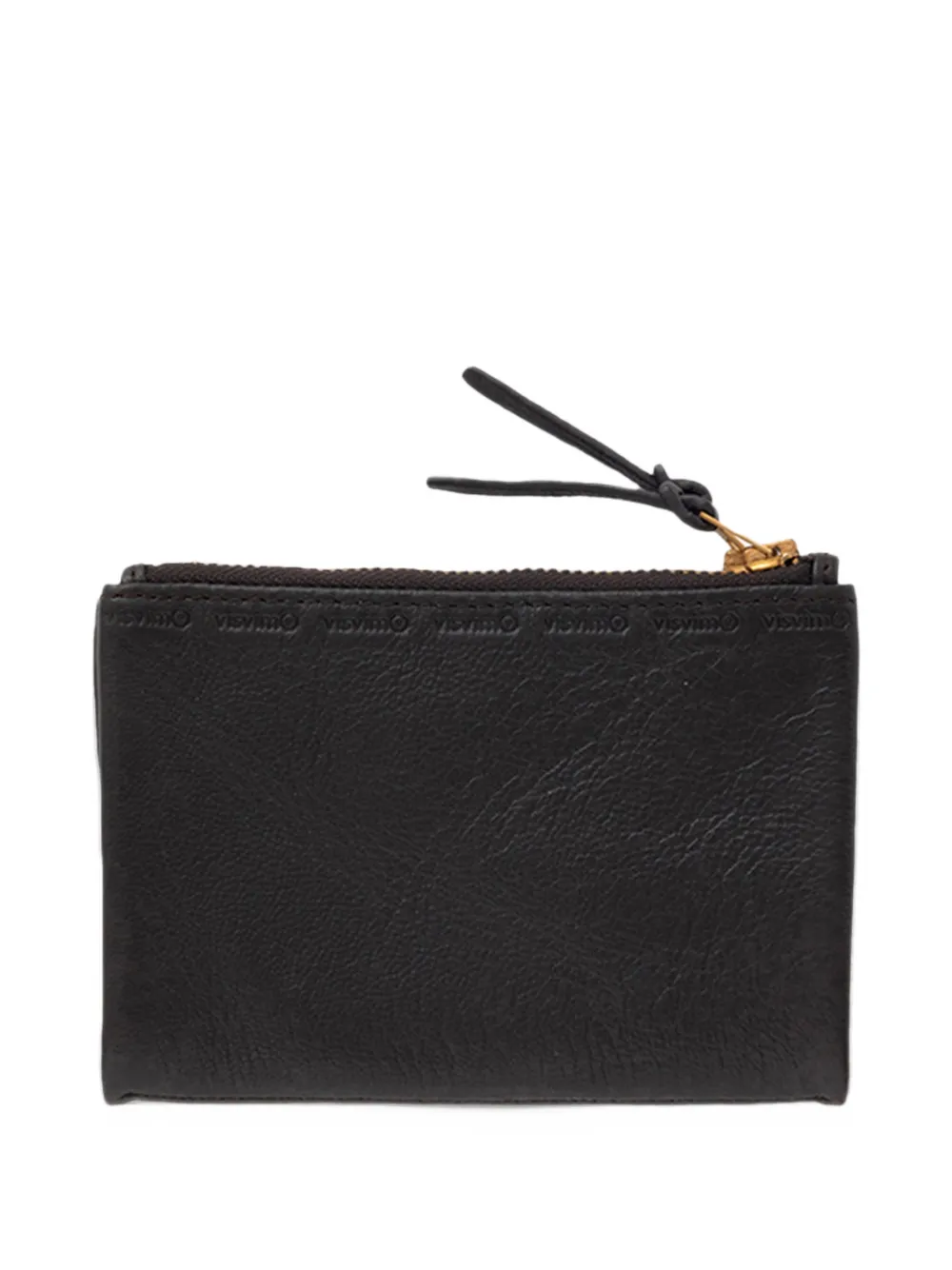 visvim Foldaway logo-embossed goatskin wallet - Marrone