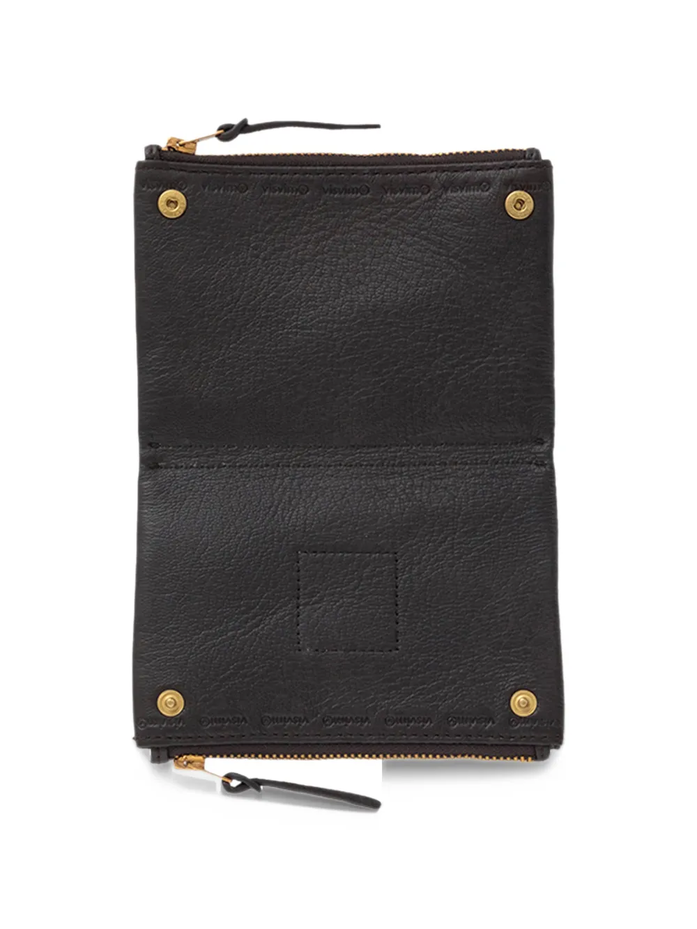 visvim Foldaway logo-embossed goatskin wallet Bruin