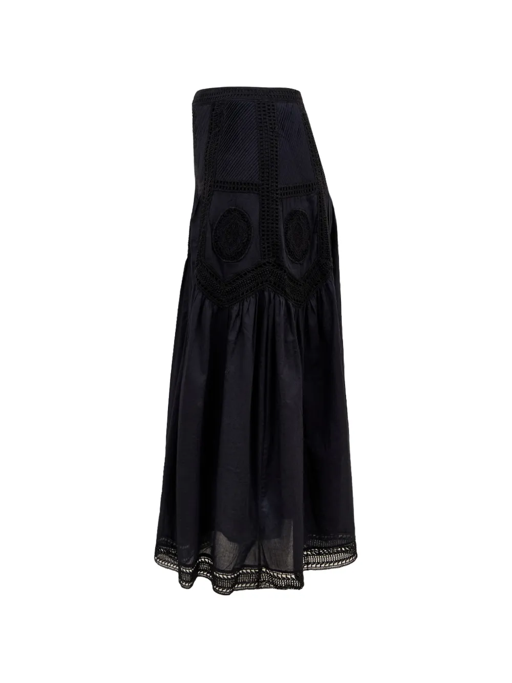 Ulla Johnson Alice midi-rok met gehaakte afwerking Zwart