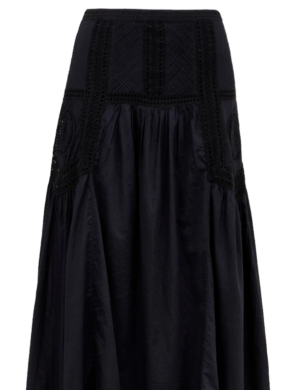 Ulla Johnson Alice midi-rok met gehaakte afwerking Zwart