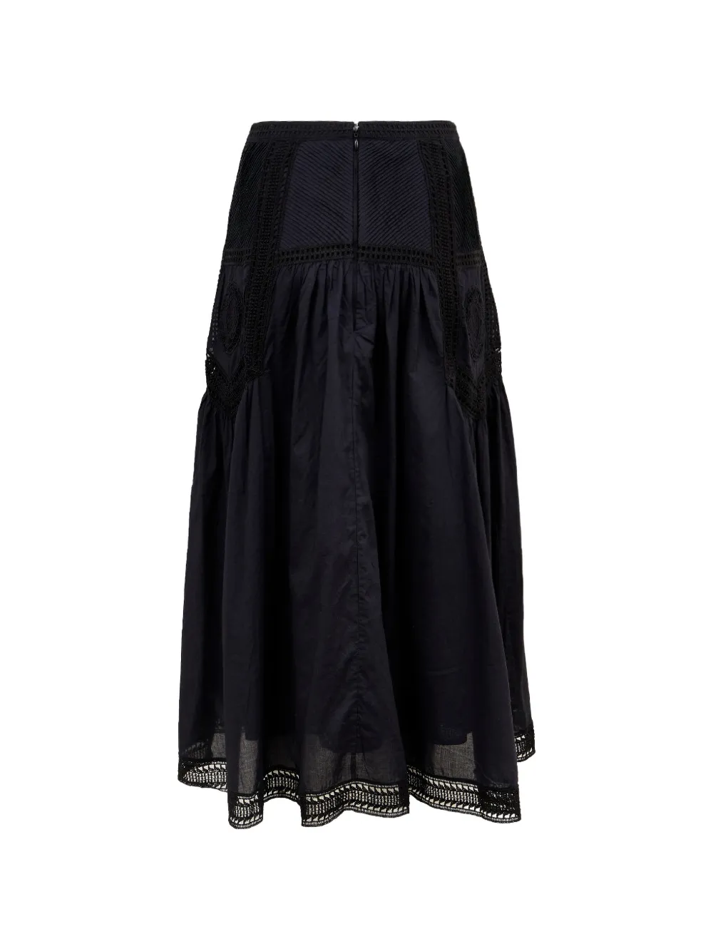 Ulla Johnson Alice midi-rok met gehaakte afwerking Zwart