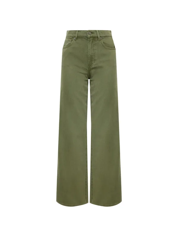 Veronica Beard High-rise Wide Leg Jeans in Green