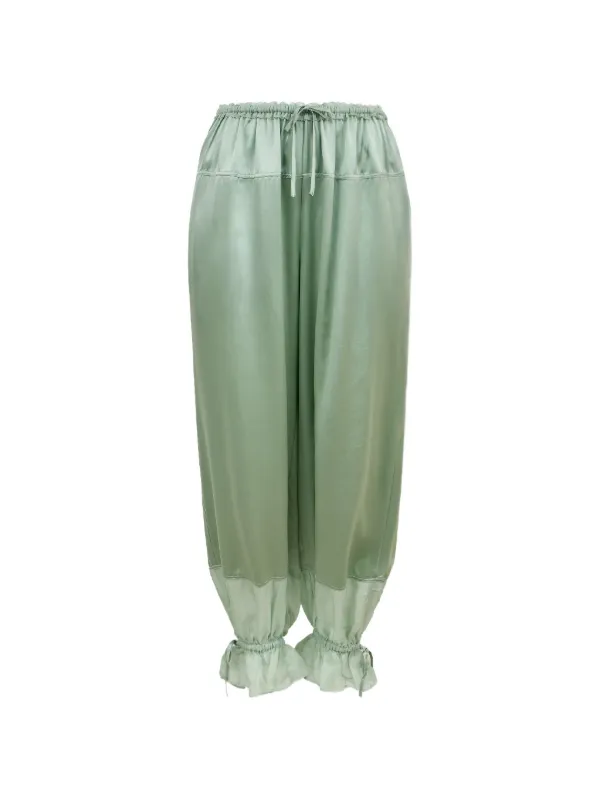 Ulla Johnson Camile Balloon-leg Silk-satin Pants in Green