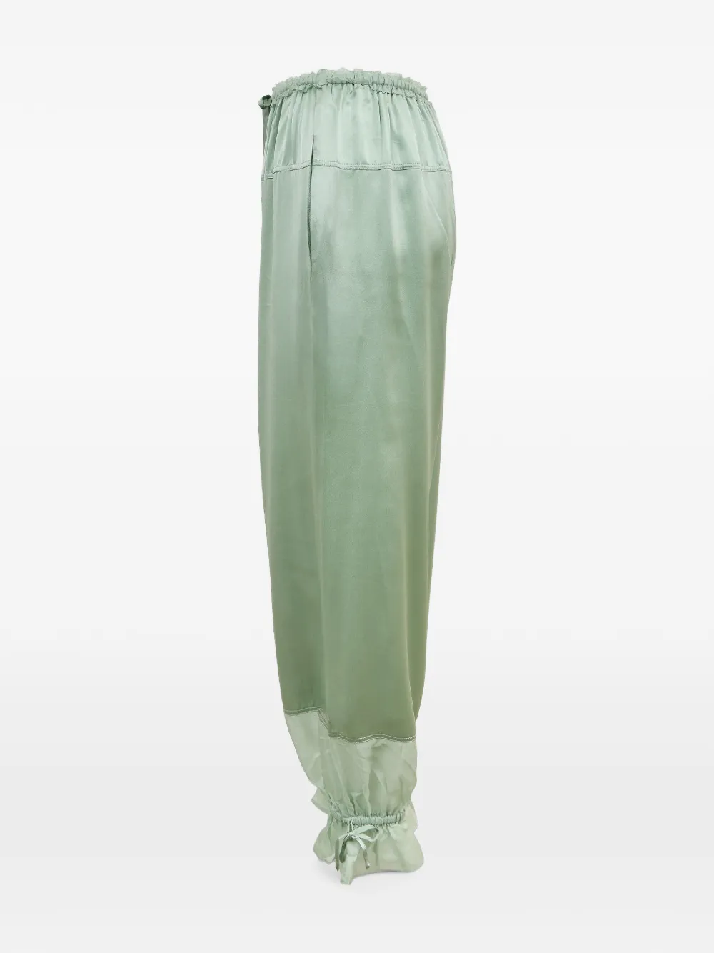 Ulla Johnson Camile zijden-satijnen broek met ballonpijpen Groen