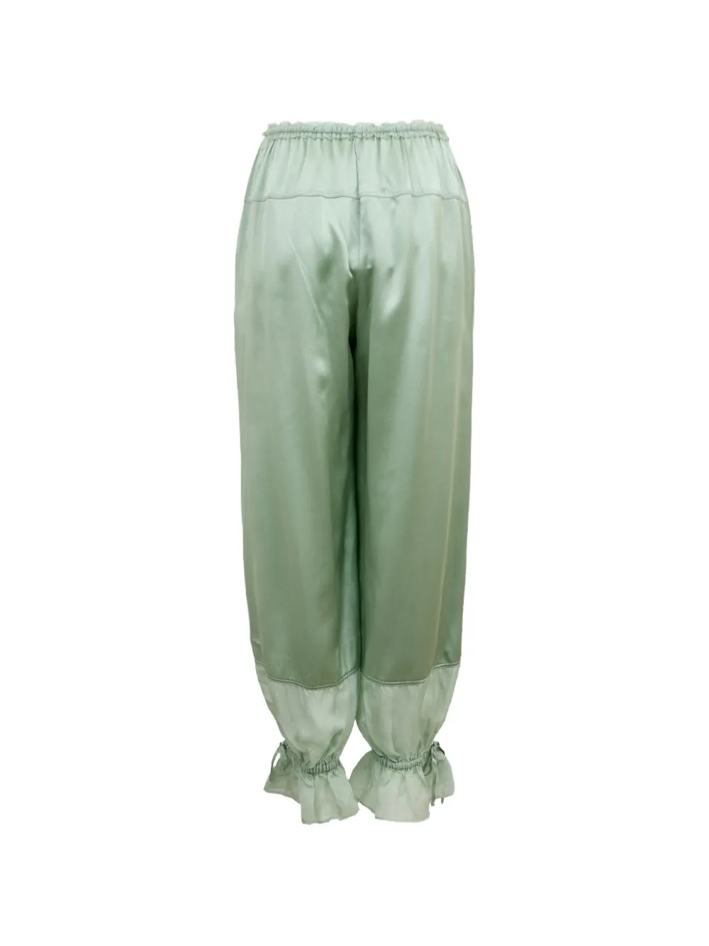 Ulla Johnson Camile zijden-satijnen broek met ballonpijpen Groen