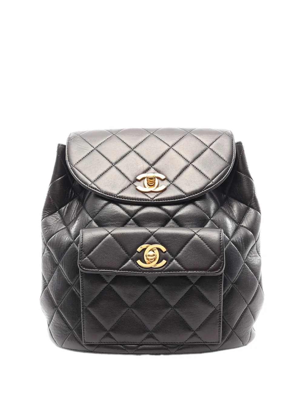 CHANEL Pre-Owned 1996-1997 Medium Quilted Lambskin Duma backpack - Nero