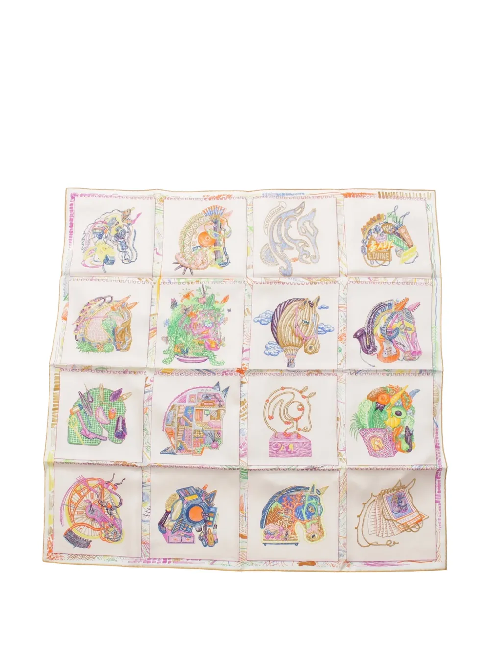 Hermès Pre-Owned 2000-2026 Chevaloscope Silk Scarf 90 scarves - Bianco