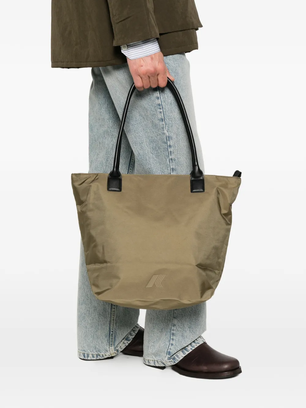 K-Way Amabelle shopper met logo-print Groen