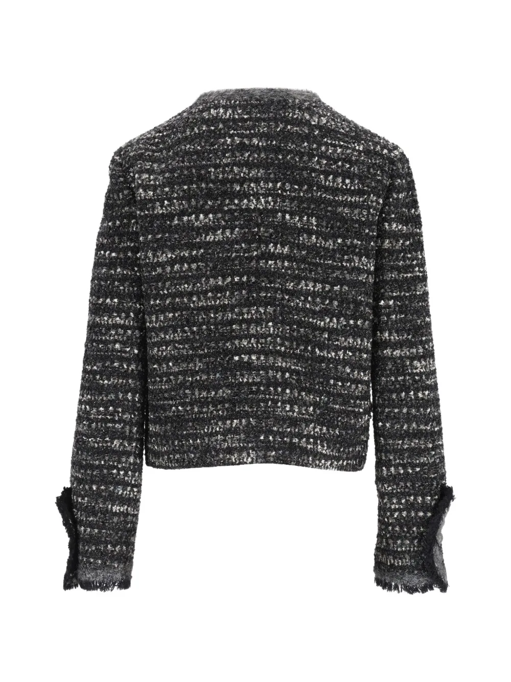 Emporio Armani tweed bolero jacket Zwart