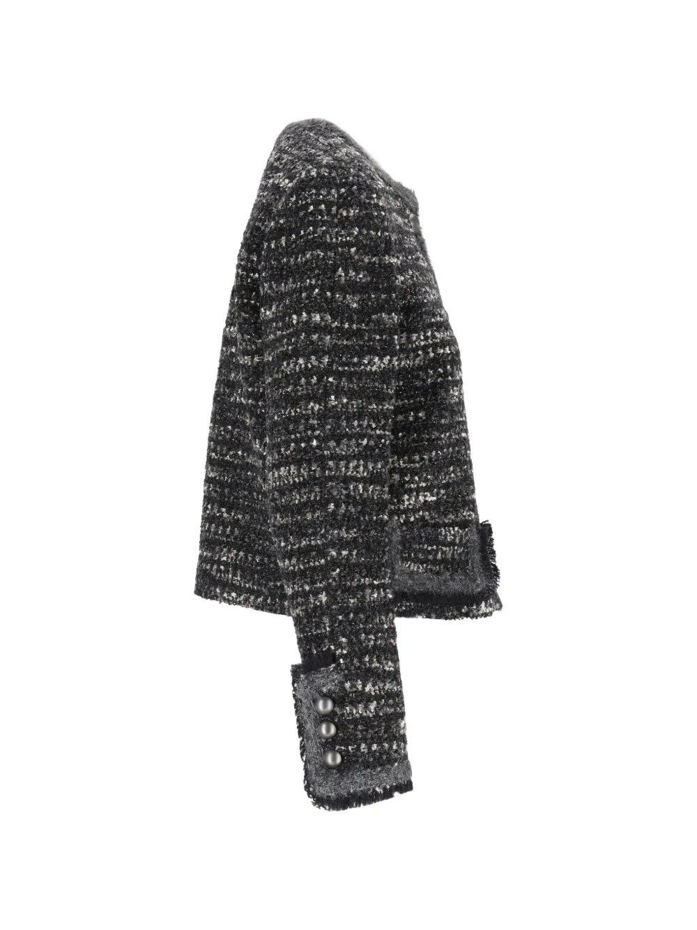 Emporio Armani tweed bolero jacket Zwart
