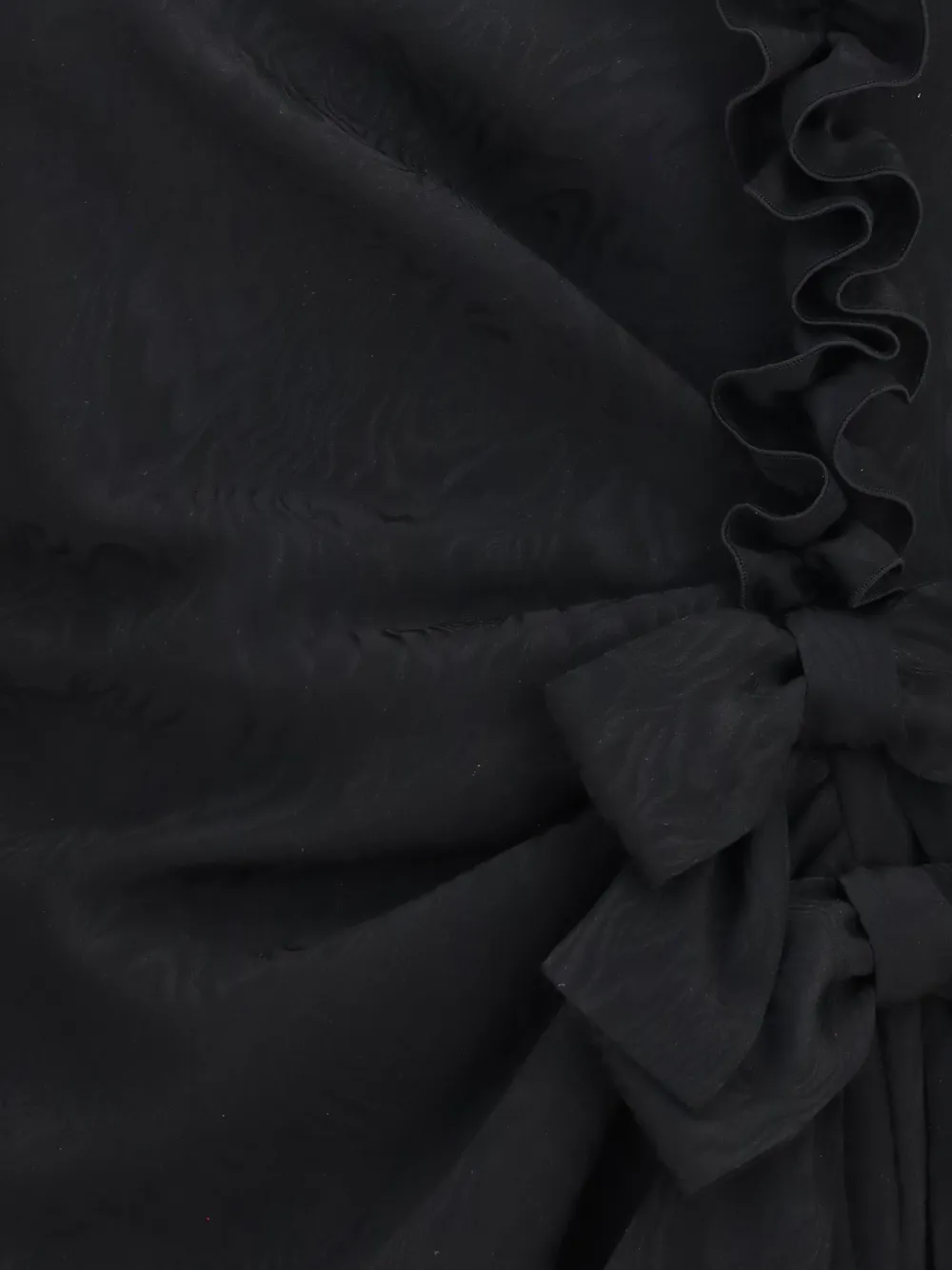 Alessandra Rich Zijden jacquard jurk met ruches Zwart
