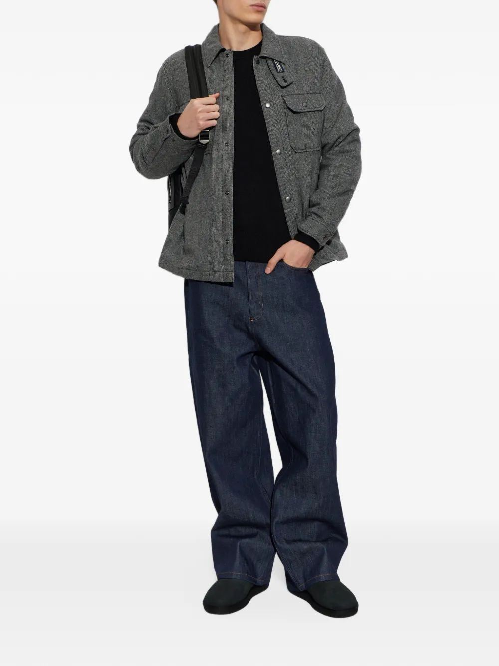 Woolrich Alaskan Hemdjacke mit Fischgrätenmuster - Grau