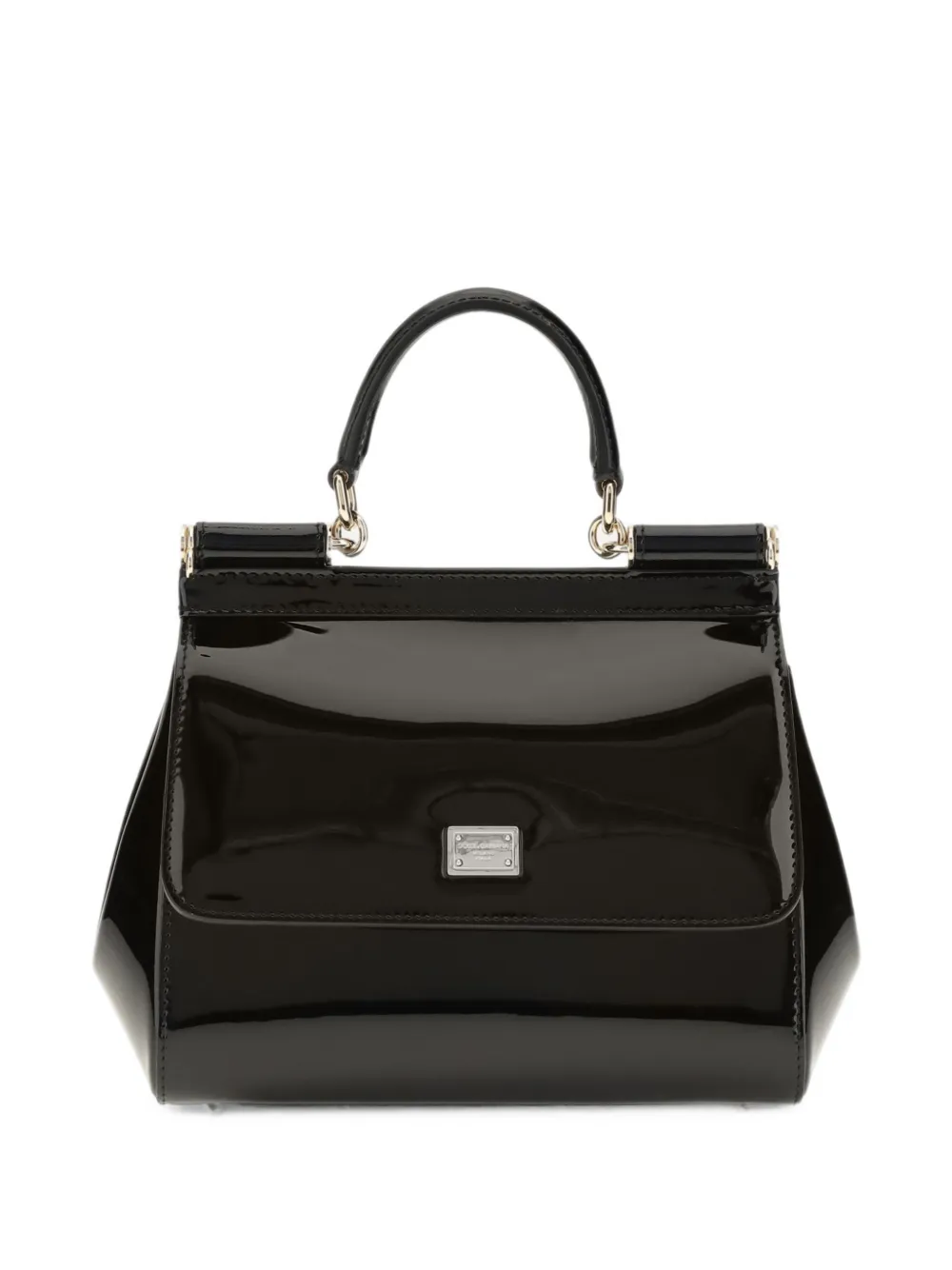 Dolce & Gabbana small Sicily handbag in patent leather - Nero