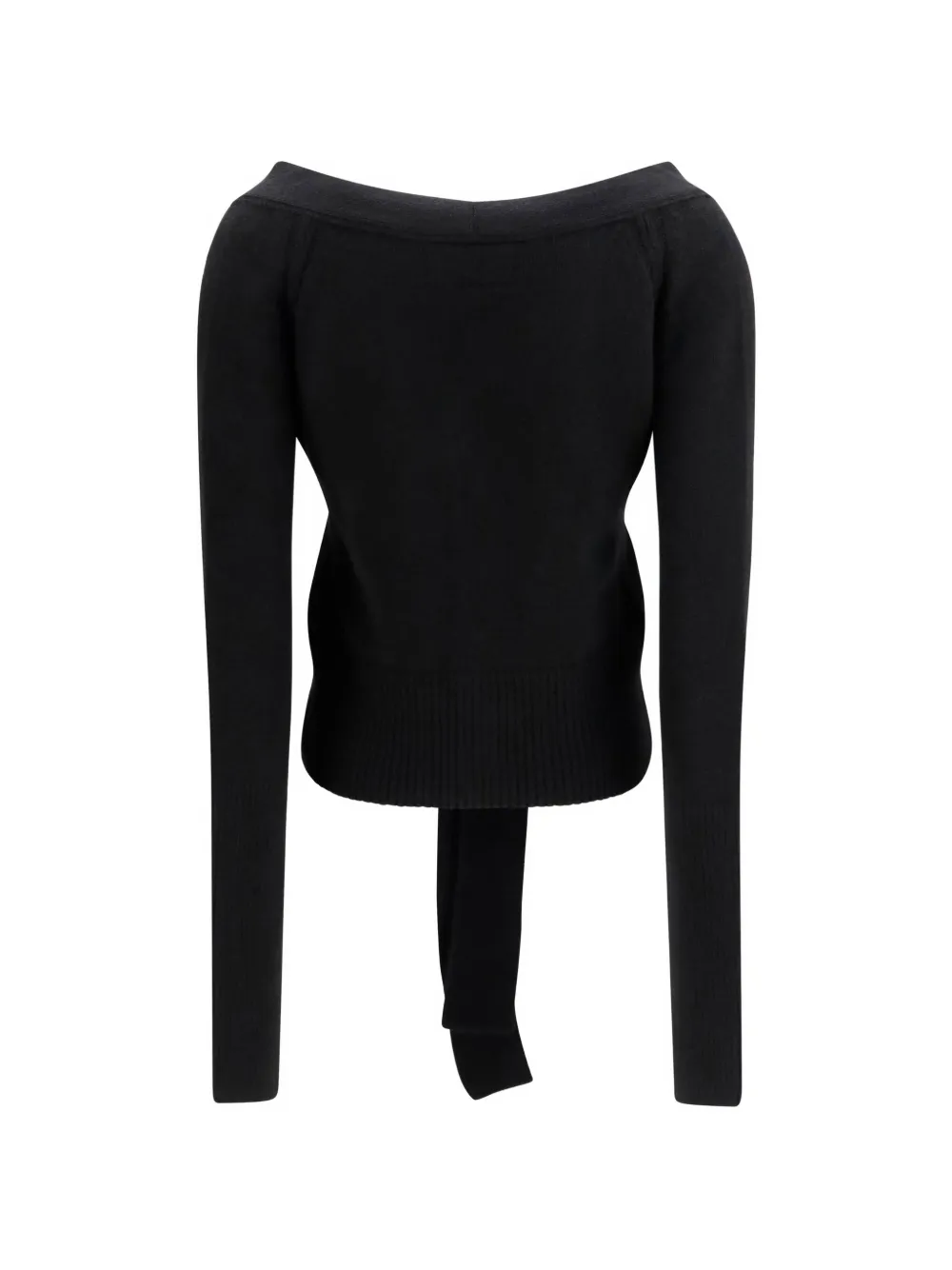 Ermanno Scervino Vest met strikdetail en geribbelde afwerking Zwart