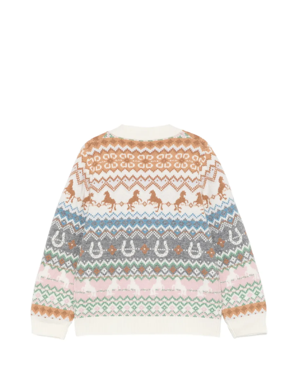 Stella McCartney Kids Intarsia vest met knopen Beige