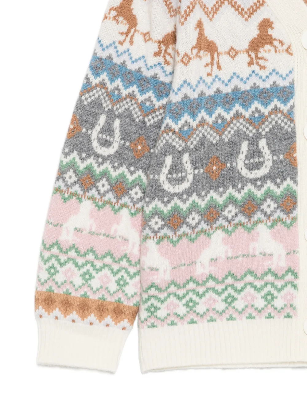 Stella McCartney Kids Intarsia vest met knopen Beige