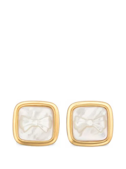 SHUSHU/TONG x Yvmin aretes cuadrados con motivo de moño